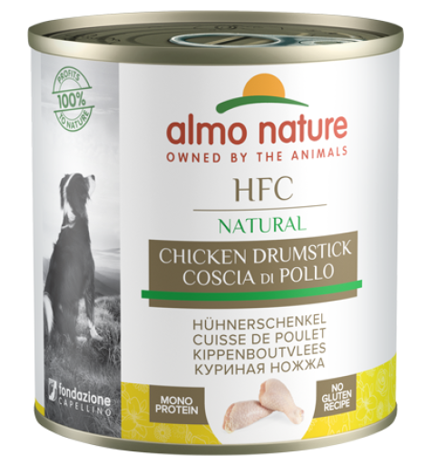 Almo Nature HFC Natural Wet Dog Food in Tin - Chicken Drumstick - 280g