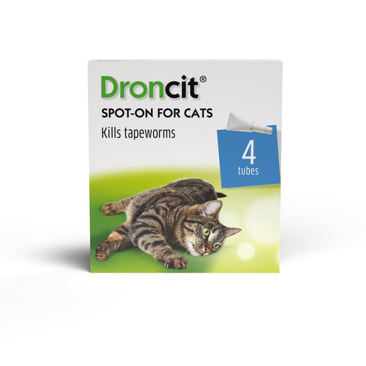 Droncit Spot-On Tapewormer for Cats (from 1kg) - 4 tubes