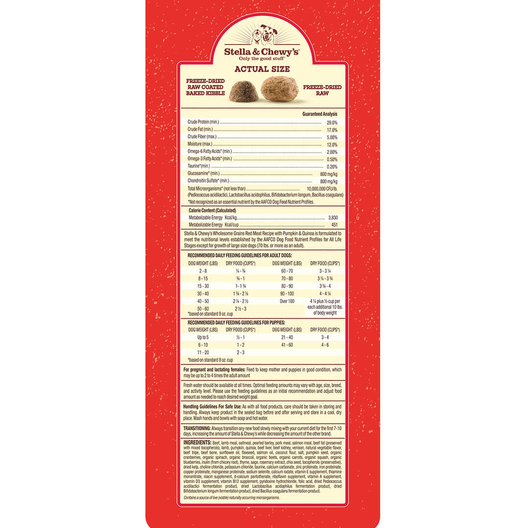 Stella & Chewy's Raw Blend Wholesome Grains Red Meat Dry Dog Food