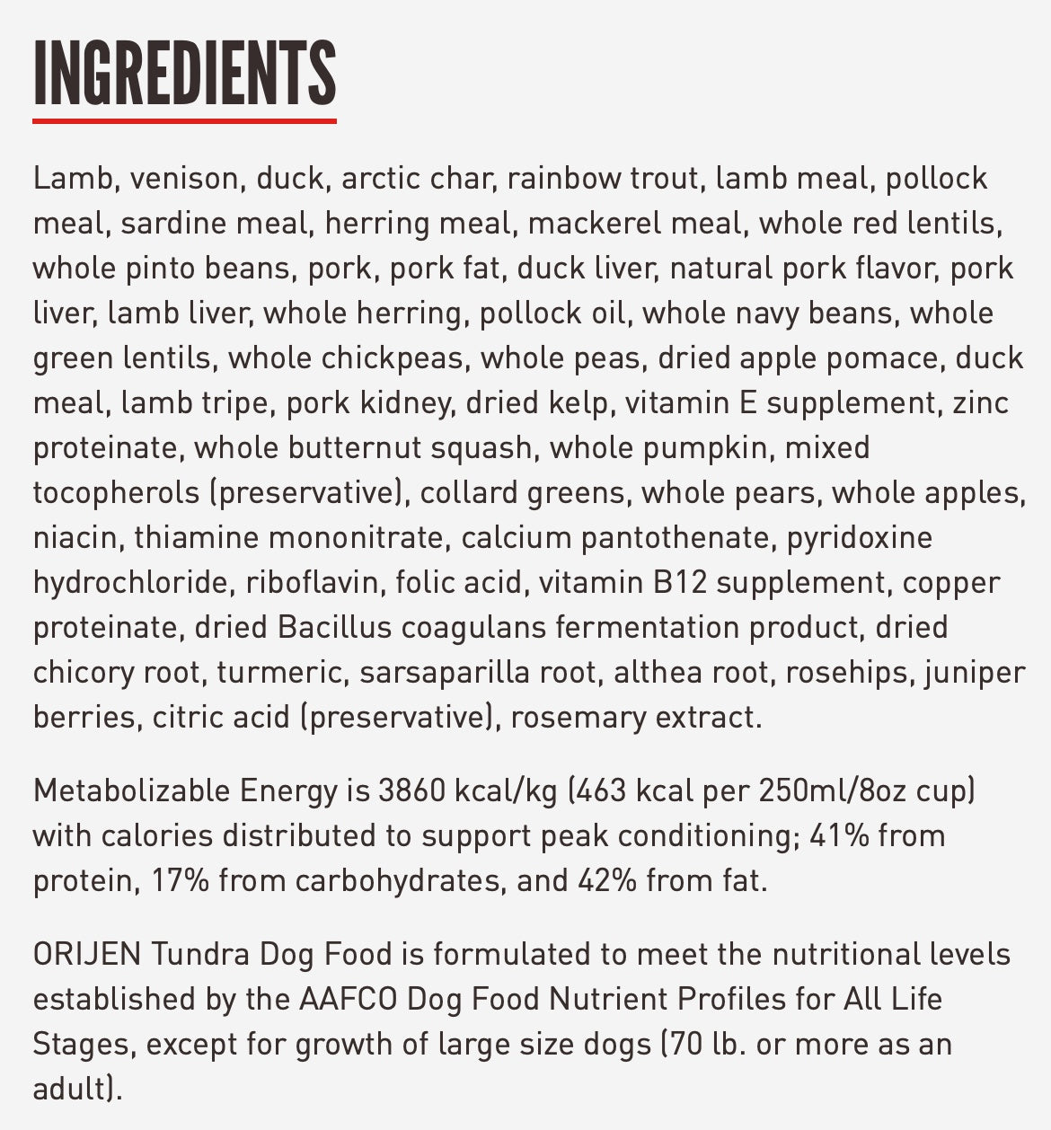 ORIJEN Tundra Dry Dog Food