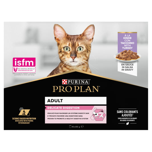 PRO PLAN 1+ Delicate Digestion with Turkey in Gravy Adult Wet Cat Food Pouches