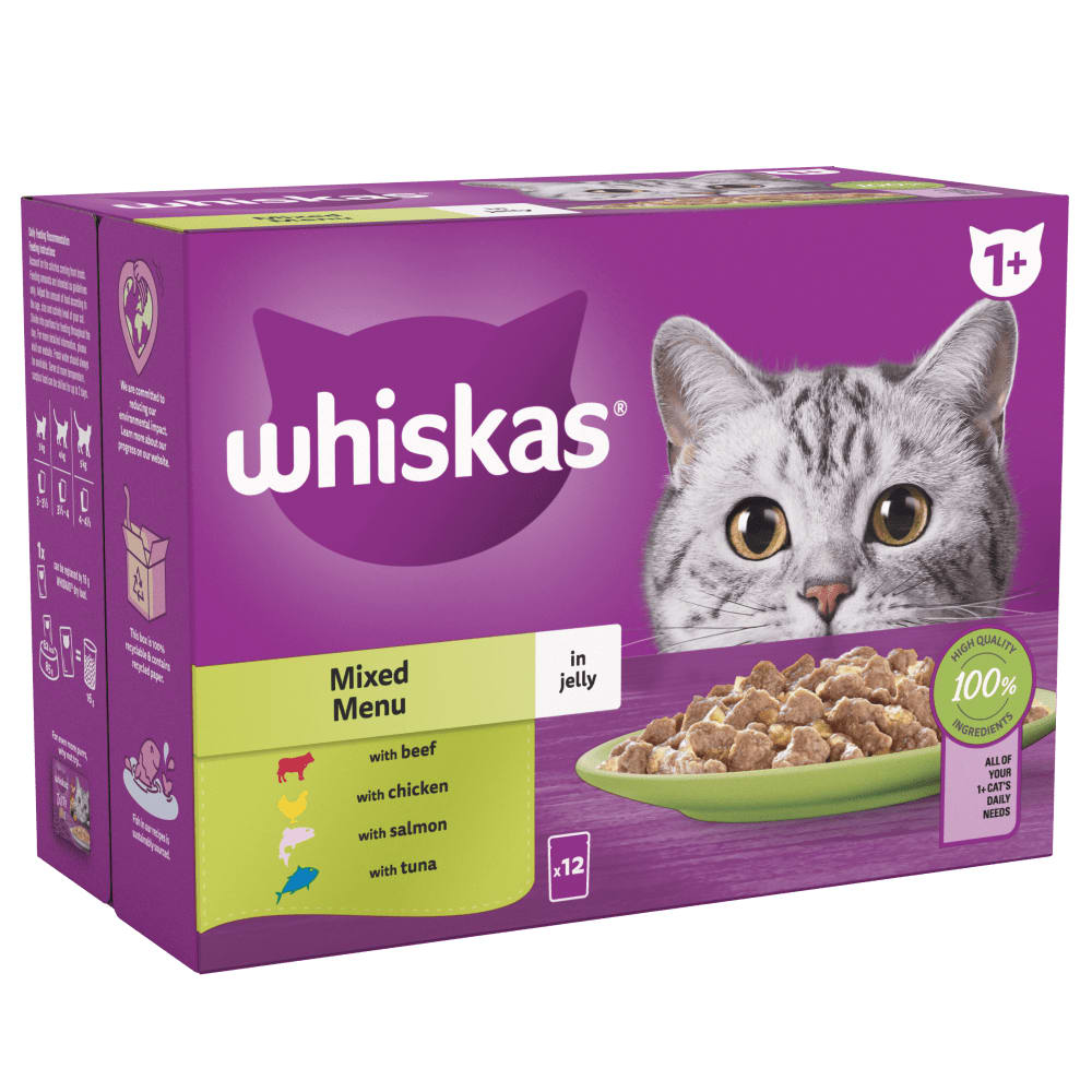 Whiskas Mixed Menu in Jelly 1+ Adult Wet Cat Food Pouches