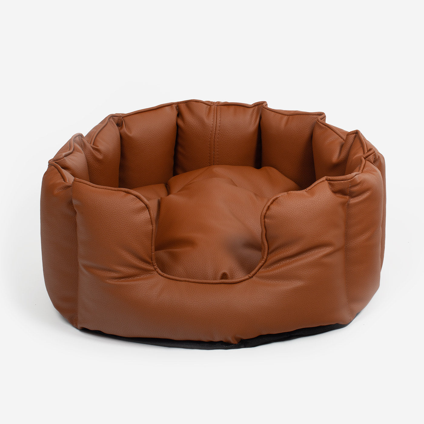 High Wall Bed With Removable Covers in Rhino Tough Ember Faux Leather by Lords & Labradors