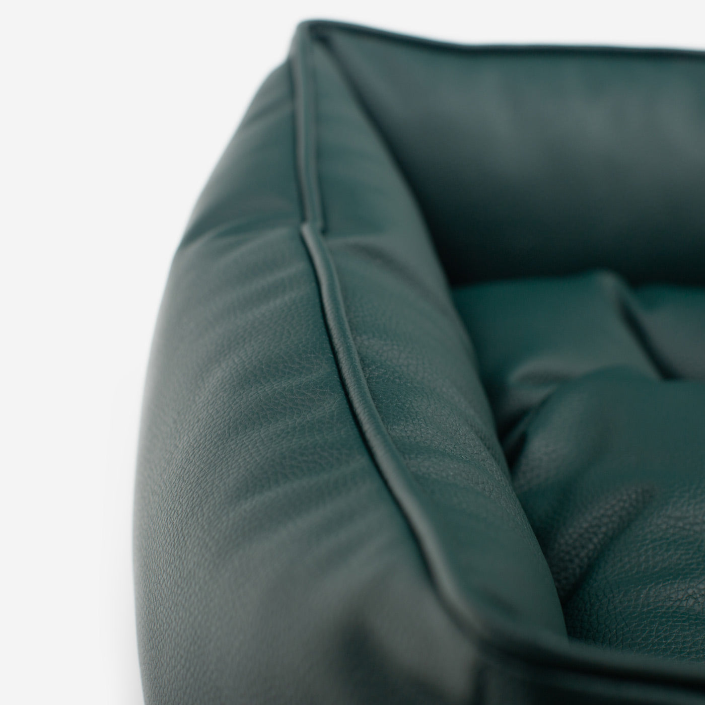 Box Bed With Removable Covers in Rhino Tough Forest Faux Leather by Lords & Labradors
